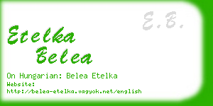 etelka belea business card